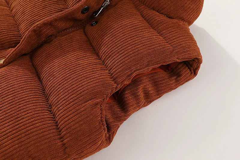Autumn Winter Boys Girls Cotton Vest Jacket Solid Thick Corduroy Waistcoat For 2-10 Years Kids Birthday Present Child Outwear