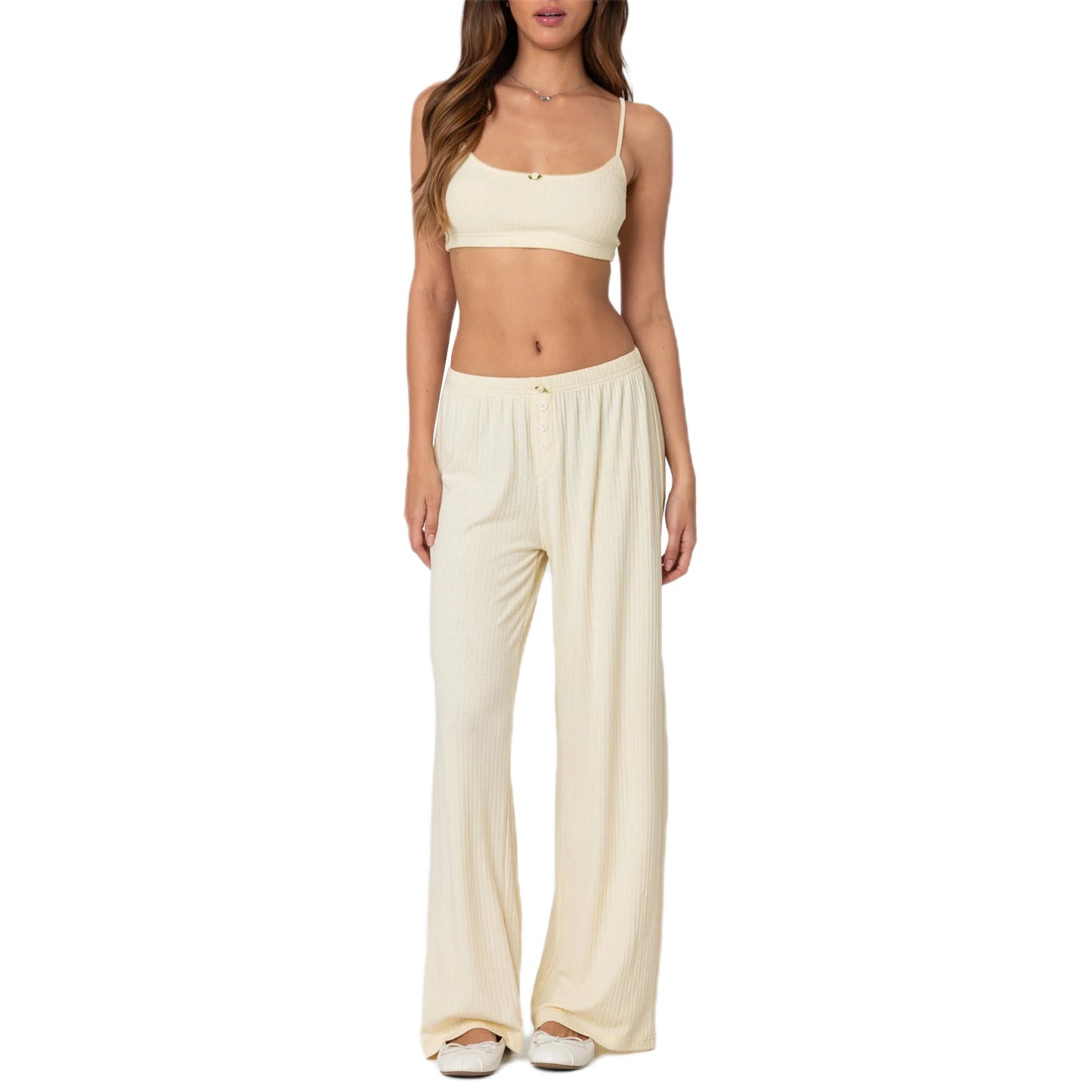 Elegant Floral Print Sleeveless Top and High Waisted Trousers Set Stylish 2-Piece Summer Outfit for Women