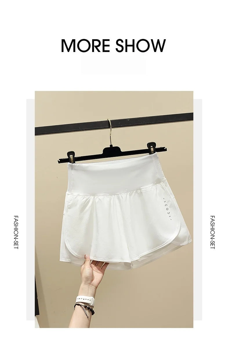 Women Yoga Shorts High Waist Double Layer Running Gym Shorts With Pocket Summer Sportswear Fitness Clothes Jogger Short New