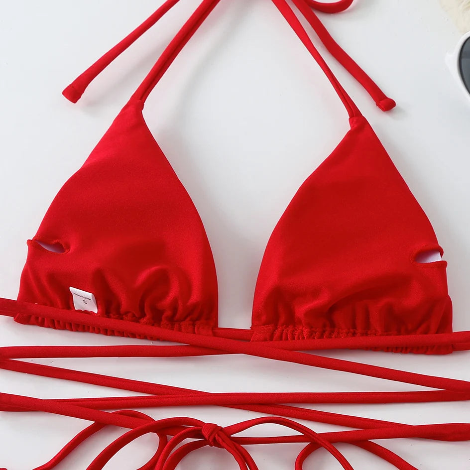 Sexy Micro Bikini 2025 Criss Cross Swimwear Bandage Woman Swimsuit Female Thong Bikinis Set 2 Piece Women Bathing Suit Beachwear