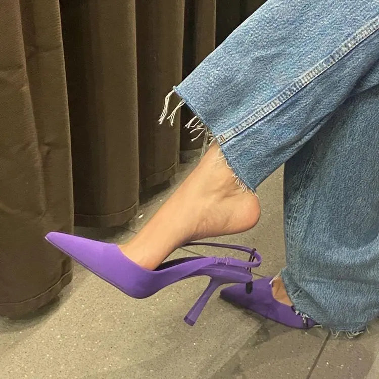 Oulylan High heeled Sandals  Women's Shoes Fashion Pumps Pointed Toe High Heels Shallow Women's Sandals Shoes for Women