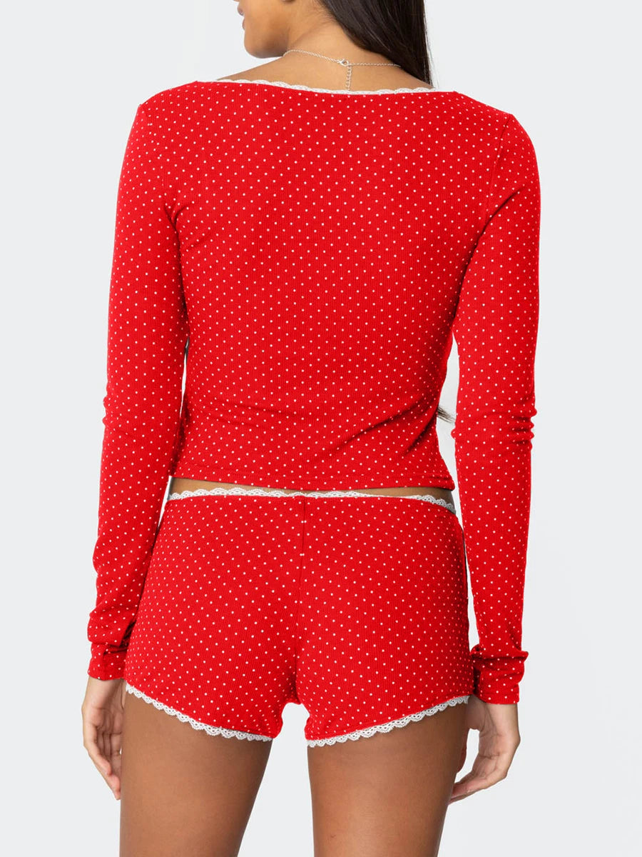 Women s 2PCS Lounge Set Short Sleeve V-Neck Floral Print Blouse and Pants Pajama Set Casual Sleepwear Outfit