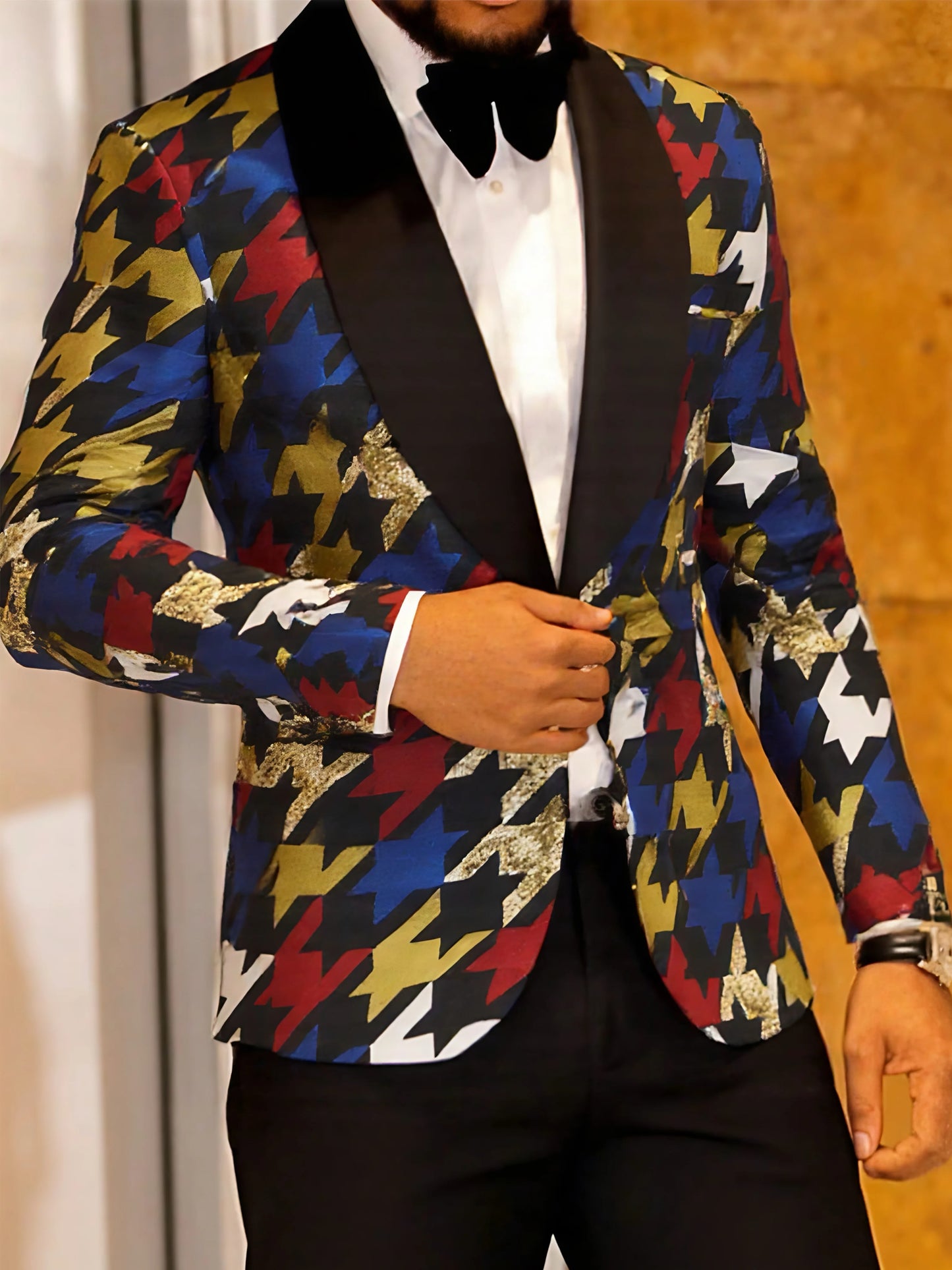 Men's Sport Coats & Blazers Flower Suit Jacket 1 Button Paisley Tuxedo Mardi Gras Carnival Parade Gift