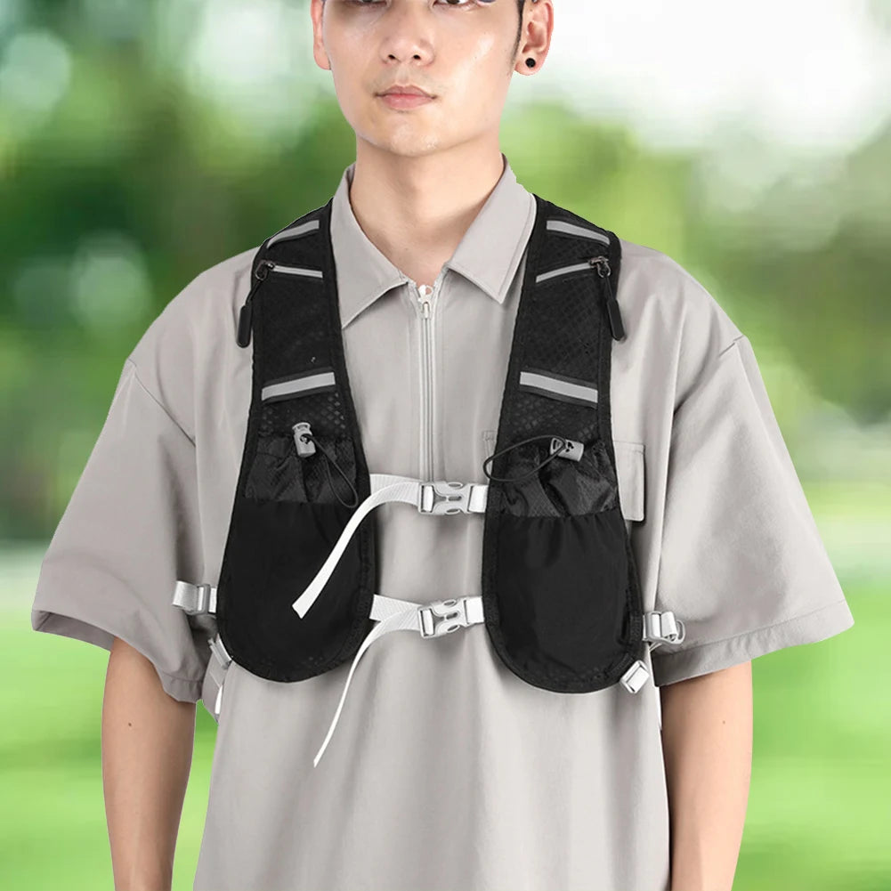 Hydration Running Vest Running Phone Holder Vest Multi-pockets Lightweight Cycling Backpack Breathable for Outdoor Sports