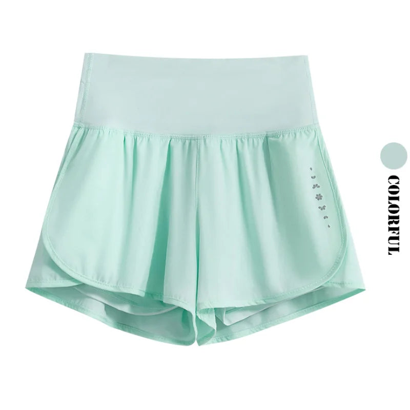Women Yoga Shorts High Waist Double Layer Running Gym Shorts With Pocket Summer Sportswear Fitness Clothes Jogger Short New