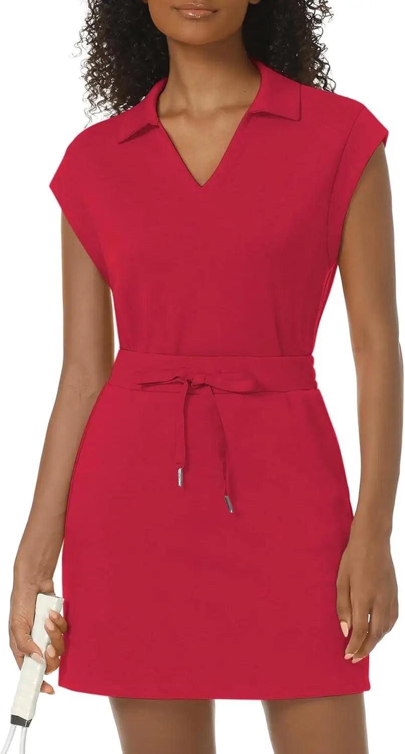 Womens Two Piece Skirt Sets Tennis Outfits Casual Cap Sleeve Lapel Shirt Summer Athletic Sport Short Skort Set