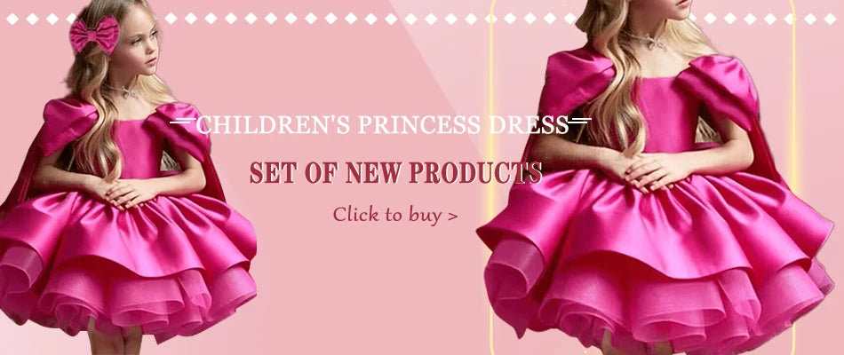 Luxurious and Elegant Flower Girl Princess Dress Mesh Formal Christmas Fluffy Dress Lolita Butterfly Girl Birthday Party Dress