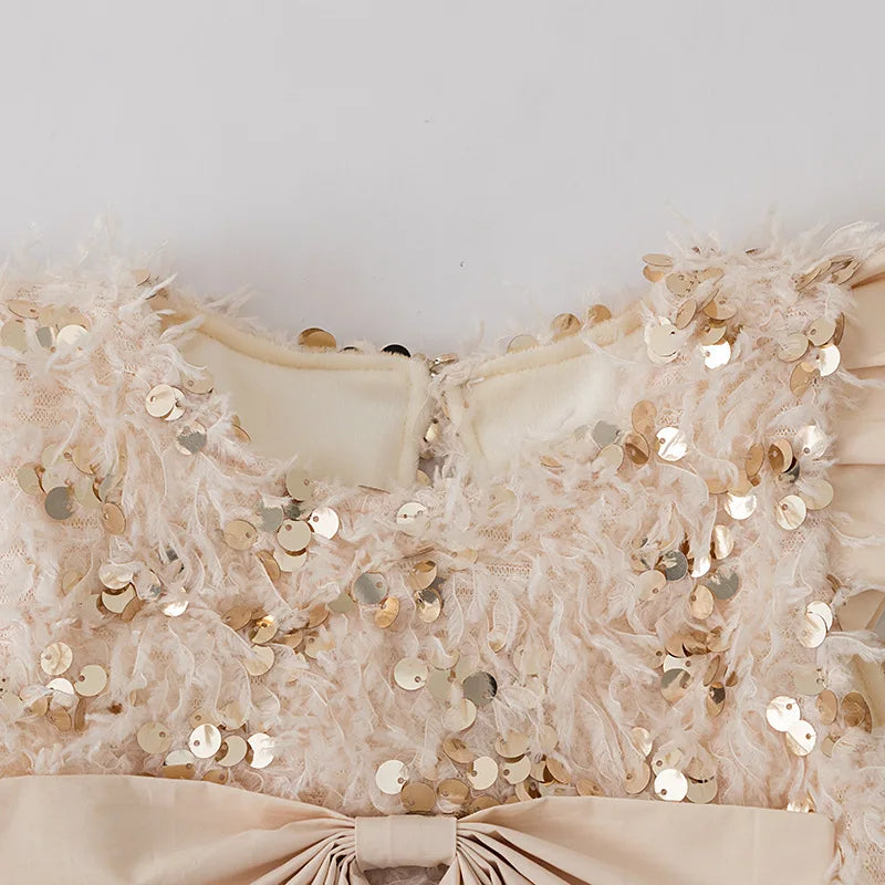 Baby Girls TUTU Dress Kids Children Vest Dress Bow Sequins Sleeveless Casual Dresses Spring Autumn Clothes 2-6 Years  L392/L429