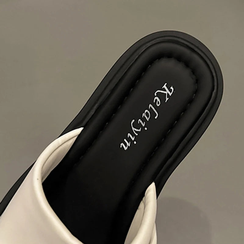 2024 Rhinestones Summer Sandals for Women Fashion Outdoor Wear Slippers high-end Thick Soled Shoes Ladies Elegant Beach Sandals