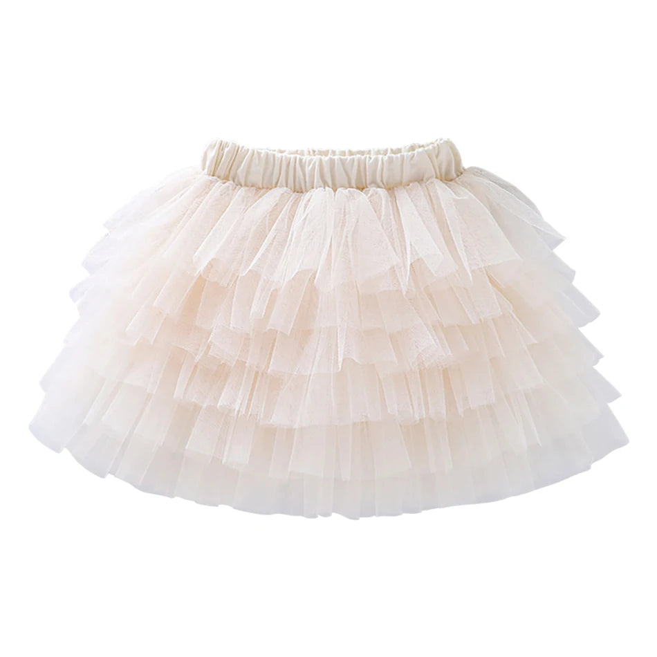 Girls 6-Layer Tulle Skirt Layered Tutu Skirt with Elastic Waist for Casual Party Wear Childrens Fashion Kids Girl Summer Dress