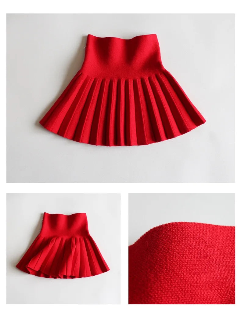 1pcs Kids Cute Slim Fit Tutu Short Skirt Girls Pleated Skirt Childrens Baby Solid Sweet Pink Beach Mini Princess Skirt 110-170cm