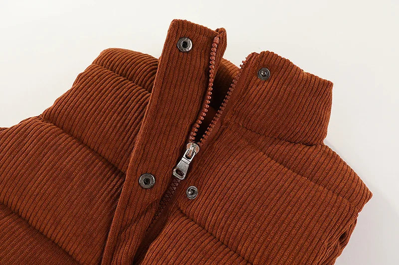 Autumn Winter Boys Girls Cotton Vest Jacket Solid Thick Corduroy Waistcoat For 2-10 Years Kids Birthday Present Child Outwear