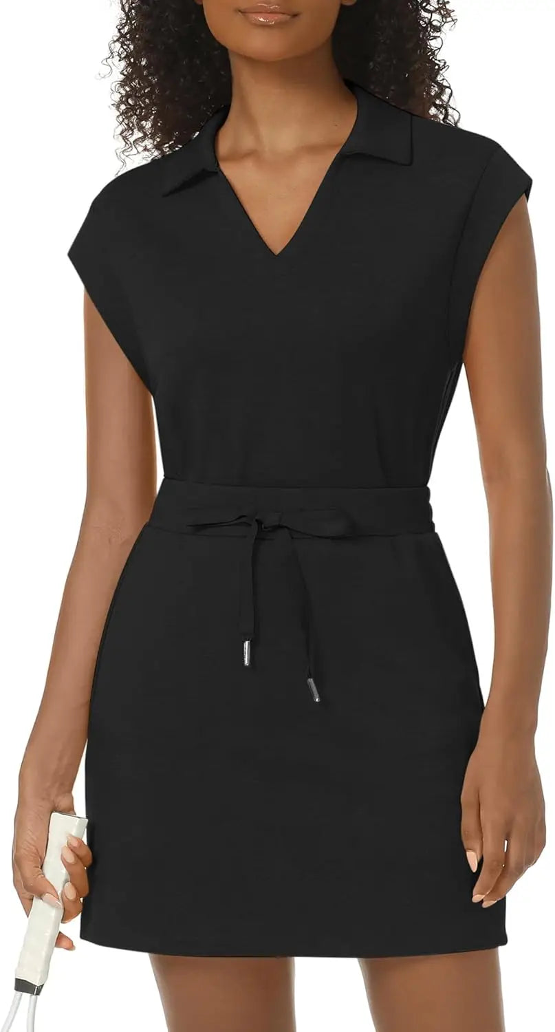 Womens Two Piece Skirt Sets Tennis Outfits Casual Cap Sleeve Lapel Shirt Summer Athletic Sport Short Skort Set