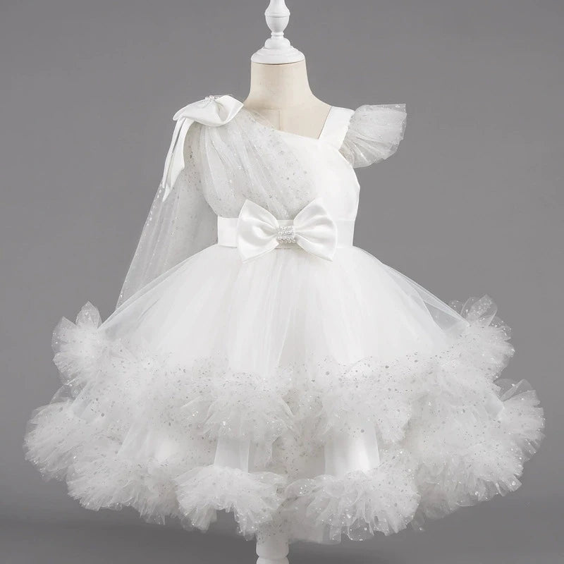 Fashion Solid Color Girl Princess Dress Lace Sleeveless Bow Dress for Girls Summer New Kids Girls Party Dresses 1-9 Years