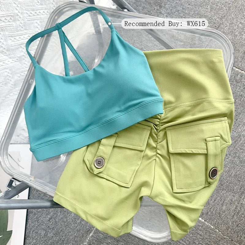 Women Yoga Shorts High Waist Workout Shorts Fitness Yoga Lift Butt Fitness Ladies Yoga Gym Running Short Pants Sportswear