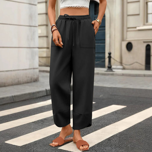 Women'S Fashion Loose Solid Color High Waist With Pockets Athletic Casual Pants Cargo Pants Women Pantalones De Mujer Hot