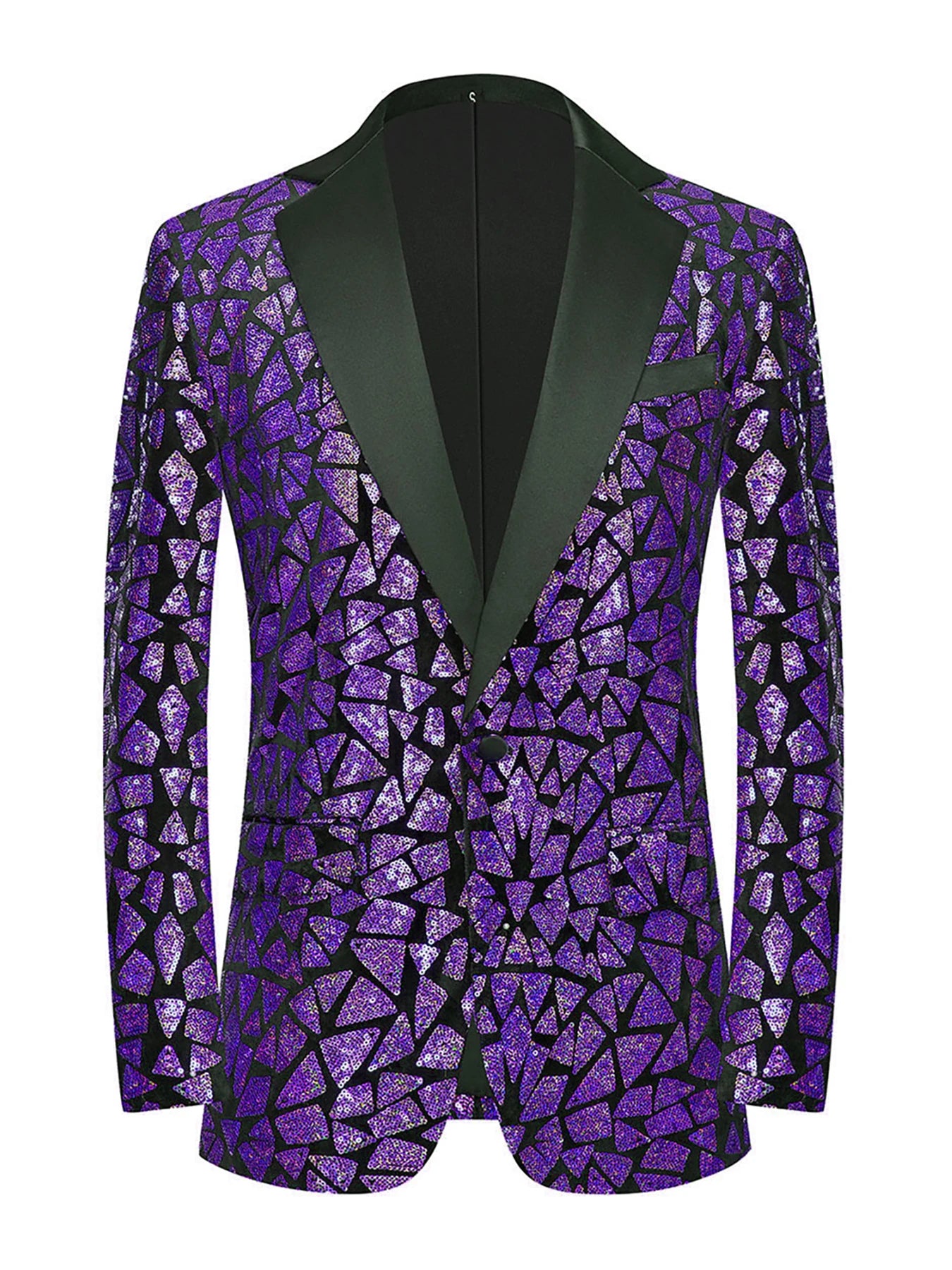 Men's Luxury Laser Sequin Blazer Jacket Shawl Lapel One Button Shiny Groom Wedding Party Suit Tuxedo Nightclub Host Mirror Coat