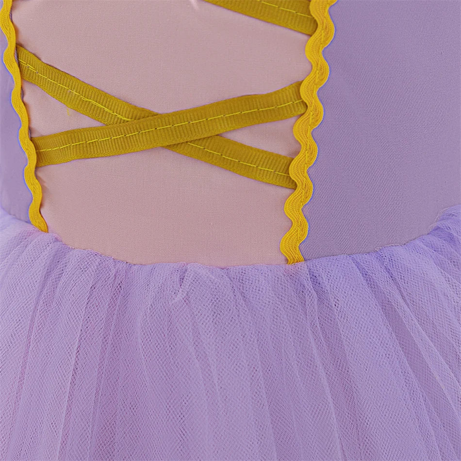 Snow White Rapunzel Sofia Purple Princess Dress Toddler Cosplay Halloween Carnival Party Mesh Gown Girls Birthday Bow Vestidos