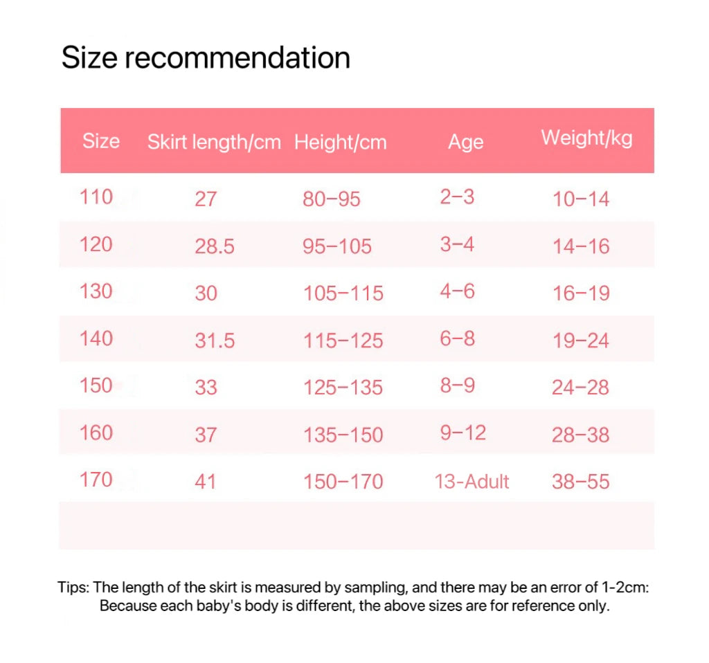 1pcs Kids Cute Slim Fit Tutu Short Skirt Girls Pleated Skirt Childrens Baby Solid Sweet Pink Beach Mini Princess Skirt 110-170cm