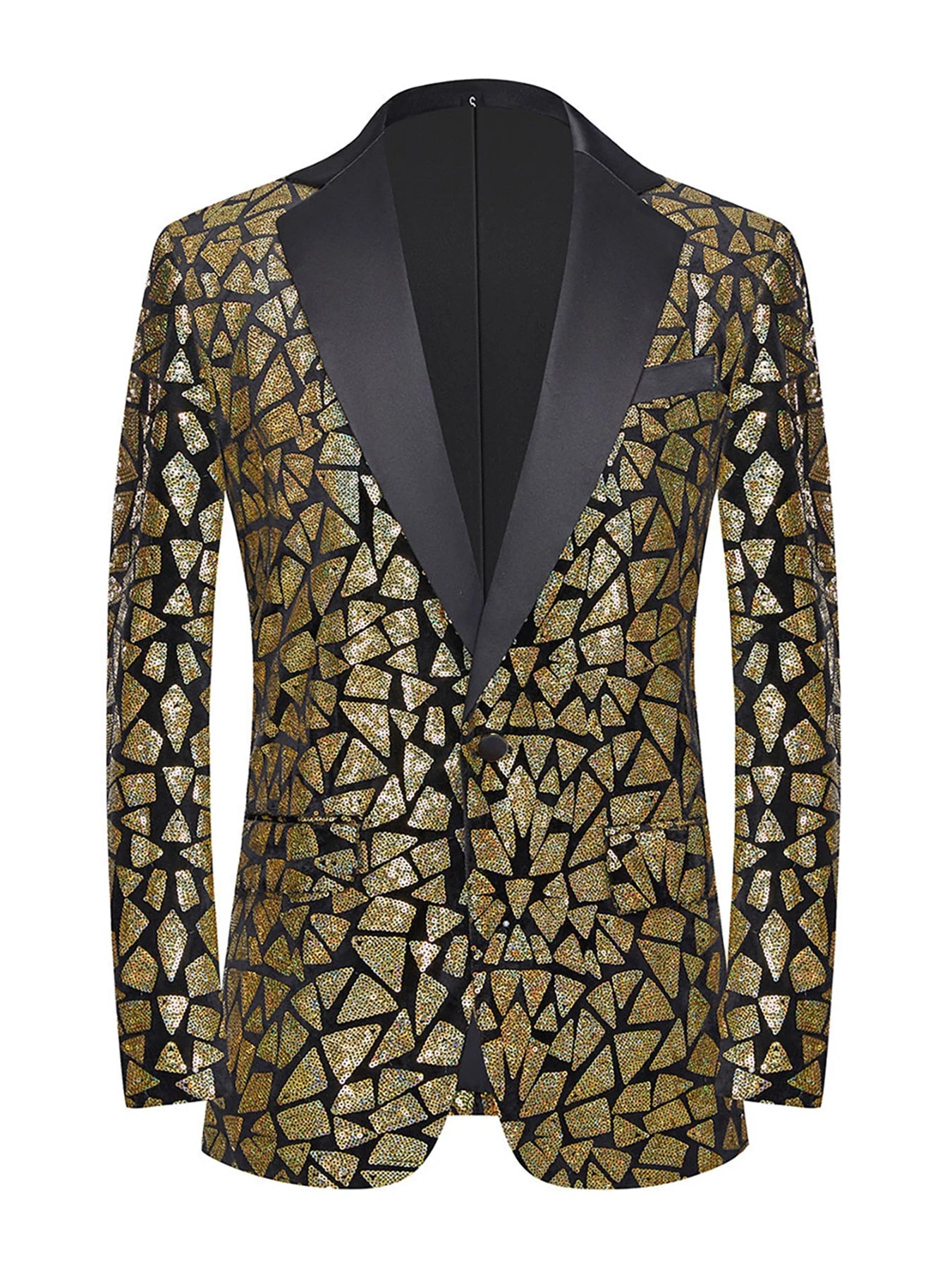 Men's Luxury Laser Sequin Blazer Jacket Shawl Lapel One Button Shiny Groom Wedding Party Suit Tuxedo Nightclub Host Mirror Coat