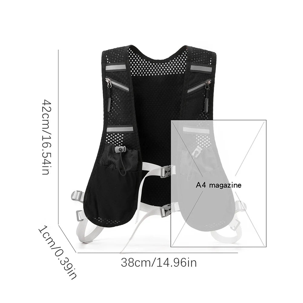 Hydration Running Vest Running Phone Holder Vest Multi-pockets Lightweight Cycling Backpack Breathable for Outdoor Sports