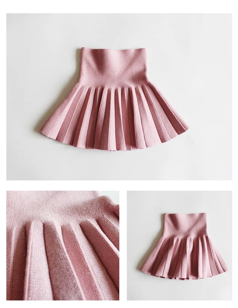 1pcs Kids Cute Slim Fit Tutu Short Skirt Girls Pleated Skirt Childrens Baby Solid Sweet Pink Beach Mini Princess Skirt 110-170cm