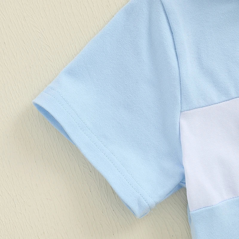 Boys Summer Outfit Set Short Sleeve Graphic Tee with Denim Shorts Toddler Set Casual Clothing for Kids