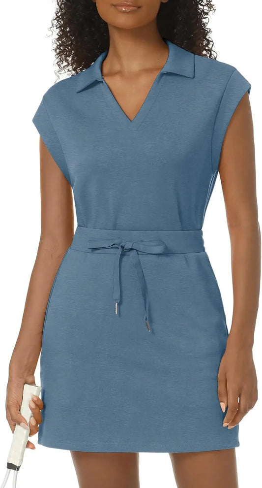 Womens Two Piece Skirt Sets Tennis Outfits Casual Cap Sleeve Lapel Shirt Summer Athletic Sport Short Skort Set