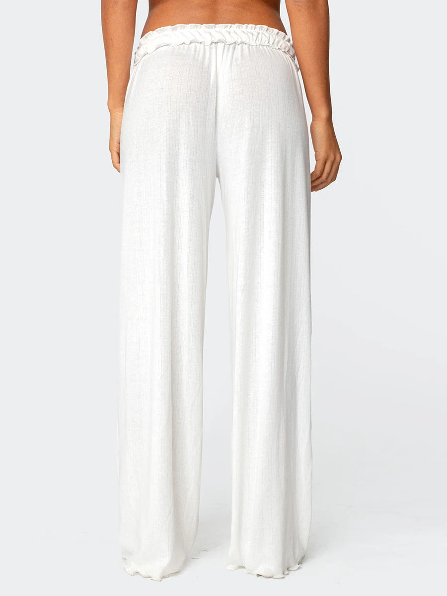 Women s 2-Piece Pajama Set with Lace Trim Square Neck Cami Top and Long Pants Cute Bow Detail Lounge Outfit