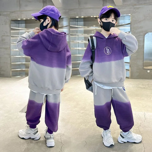 Sportswear Print Hoodies Set Children's Clothing 7 to 12 Years Kids Sweatshirt 3 Year Old Boy Clothes Elementary Student Men's 4