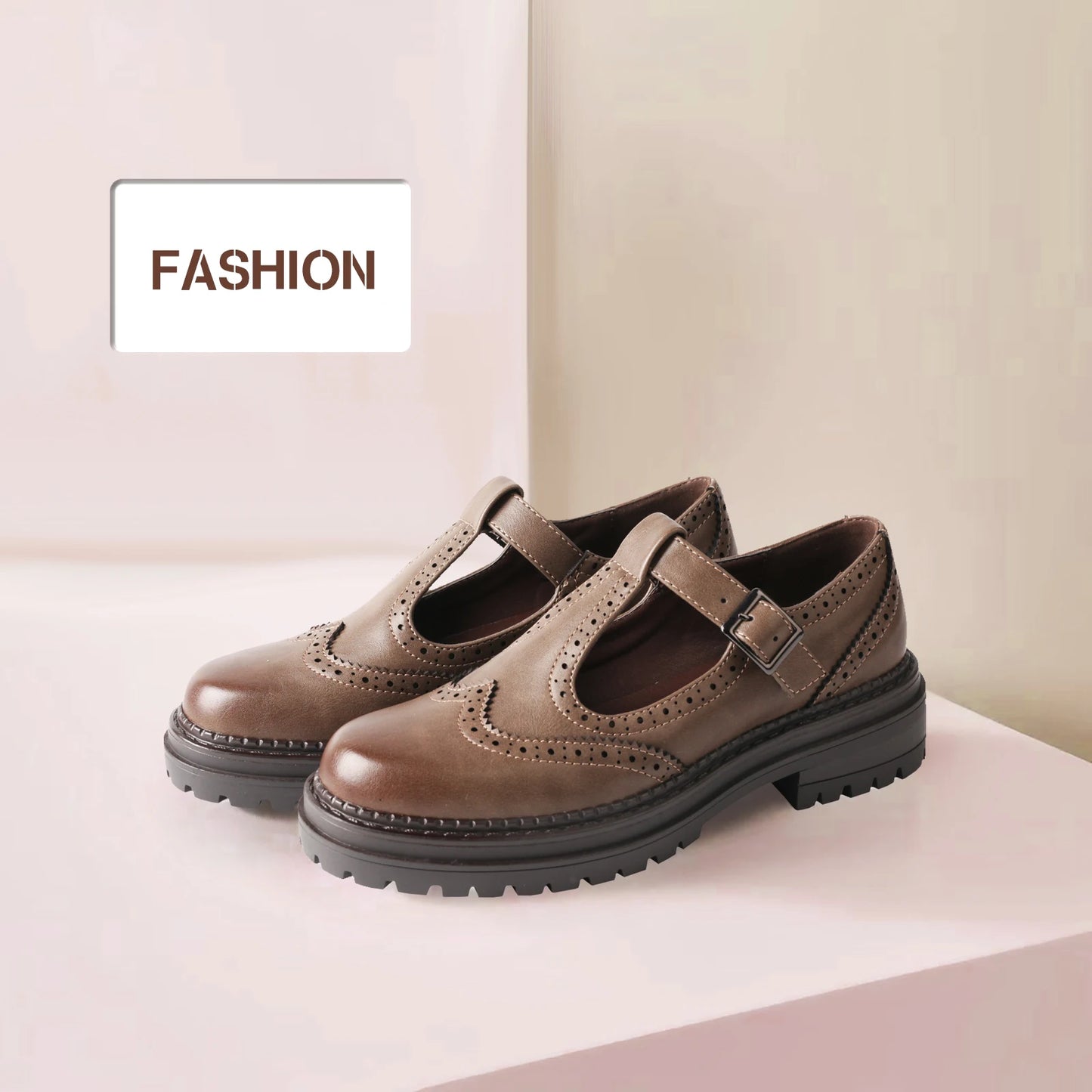 TMA EYES Versatile Retro Flat Women's Leather Shoes Breathable Summer Style Simple Design Powder Brushed Fashion Footwear