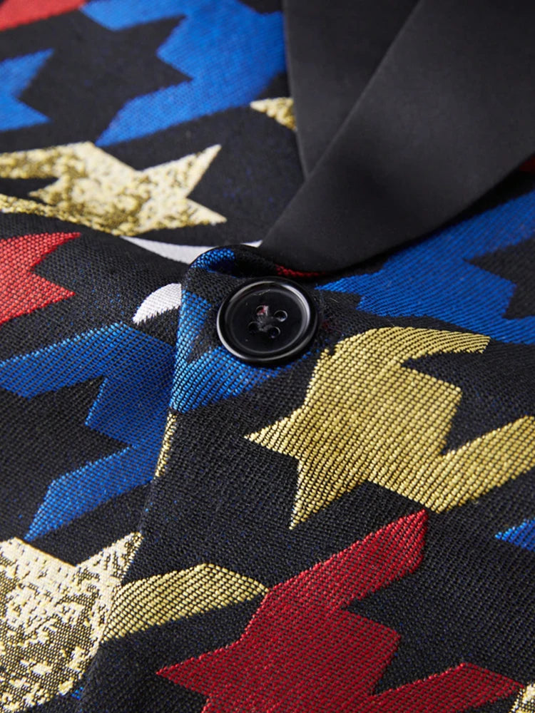 Men's Sport Coats & Blazers Flower Suit Jacket 1 Button Paisley Tuxedo Mardi Gras Carnival Parade Gift