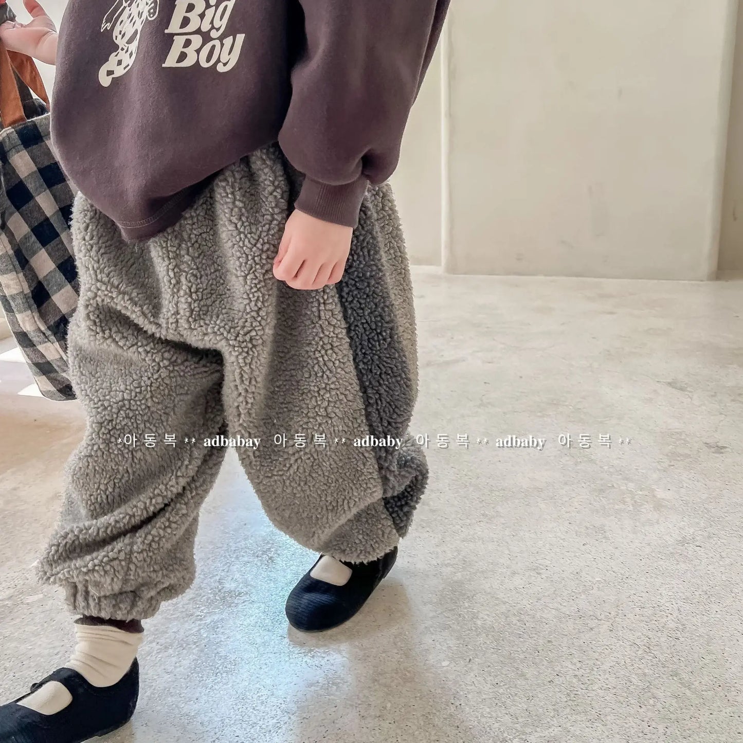 2025 Winter New Children Warm Trousers Baby Loose Lamb Fleece Pants Toddler Girls Casual Pants Solid Baby Boys Harem Pants
