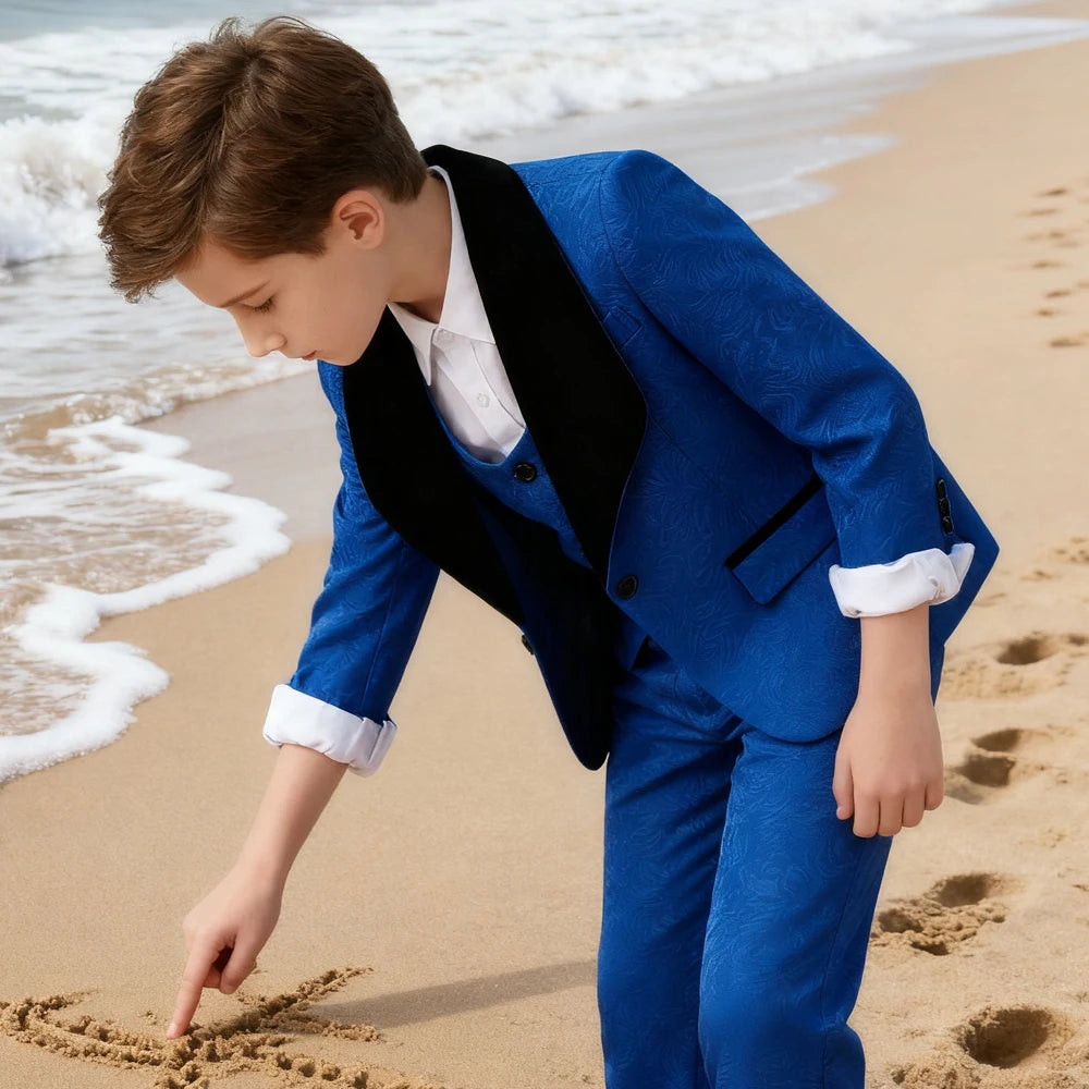 Boy Suits Formal Suit for Boy Costume Boys' white jacquard suit Flower Boys Formal Suit Kids Wedding suit Tuxedo