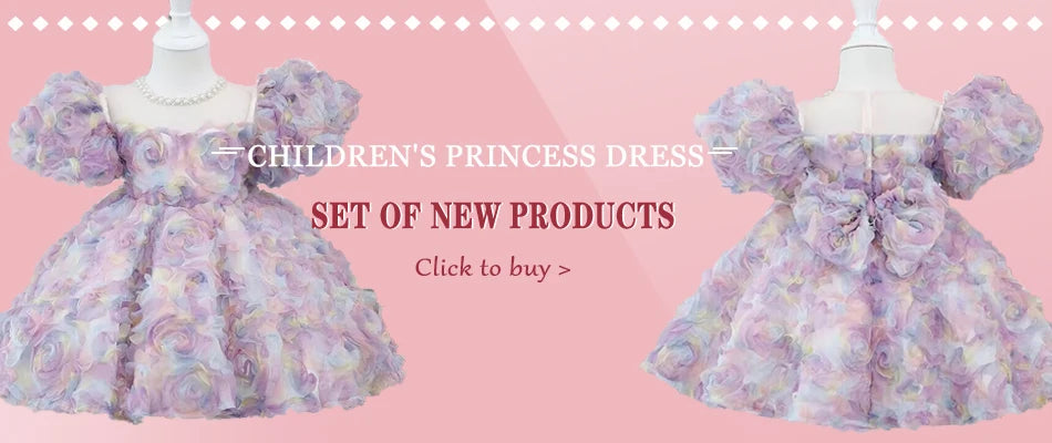 Luxurious and Elegant Flower Girl Princess Dress Mesh Formal Christmas Fluffy Dress Lolita Butterfly Girl Birthday Party Dress