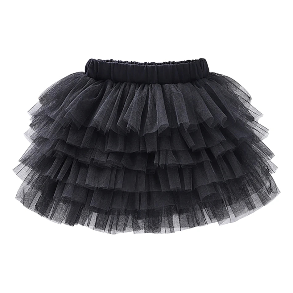 Girls 6-Layer Tulle Skirt Layered Tutu Skirt with Elastic Waist for Casual Party Wear Childrens Fashion Kids Girl Summer Dress