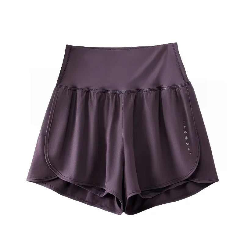 Women Yoga Shorts High Waist Double Layer Running Gym Shorts With Pocket Summer Sportswear Fitness Clothes Jogger Short New