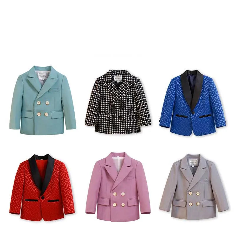 Children New Year Photography Jakcet Boys Formal Ceremony Costume Coat Kids Girls Piano Wedding Performance Birthday Party Dress