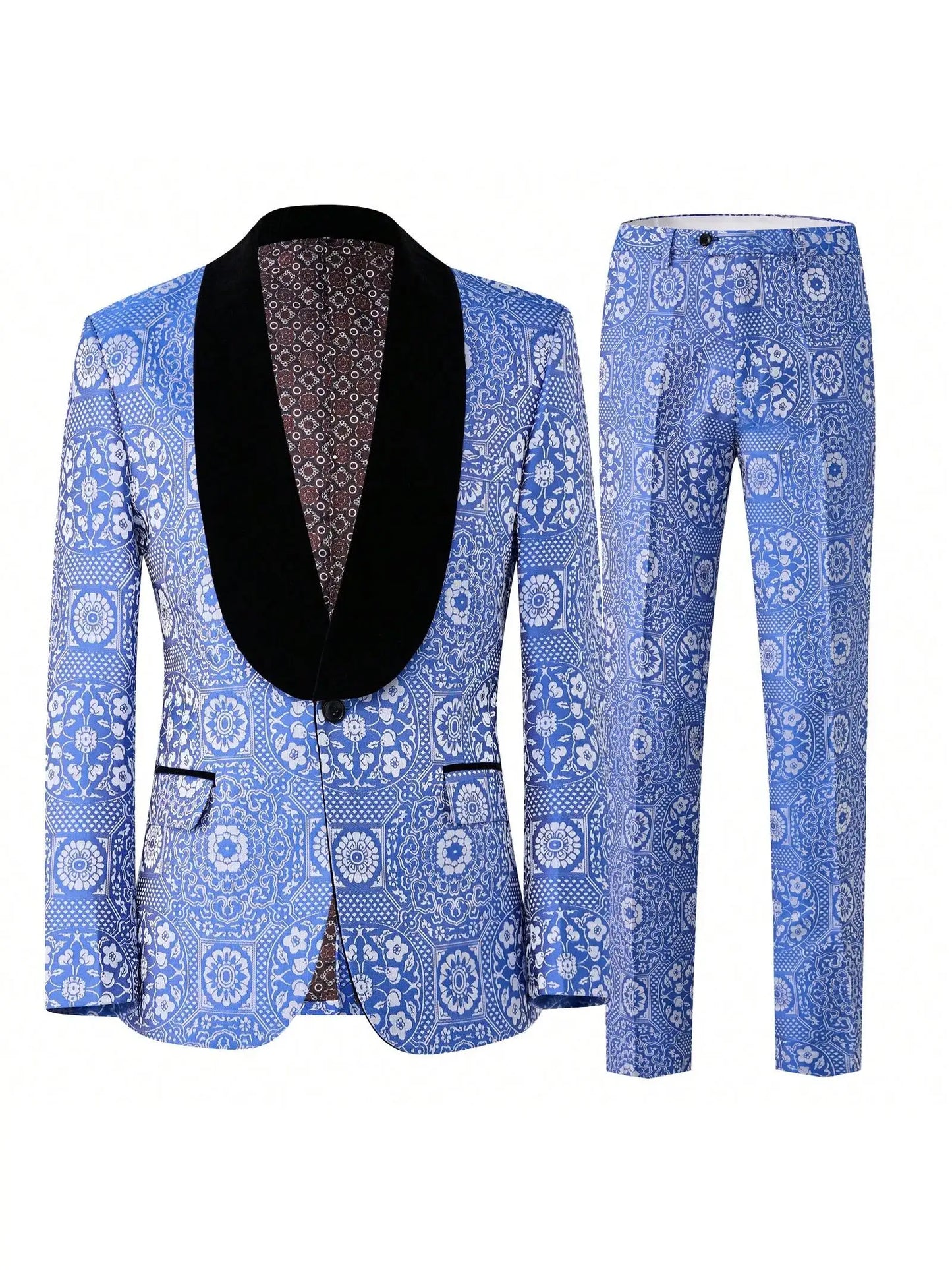 Mens Suits Tuxedo Suit Set Slim Fit 2 Piece Luxurious Party Dinner Jacket Pants