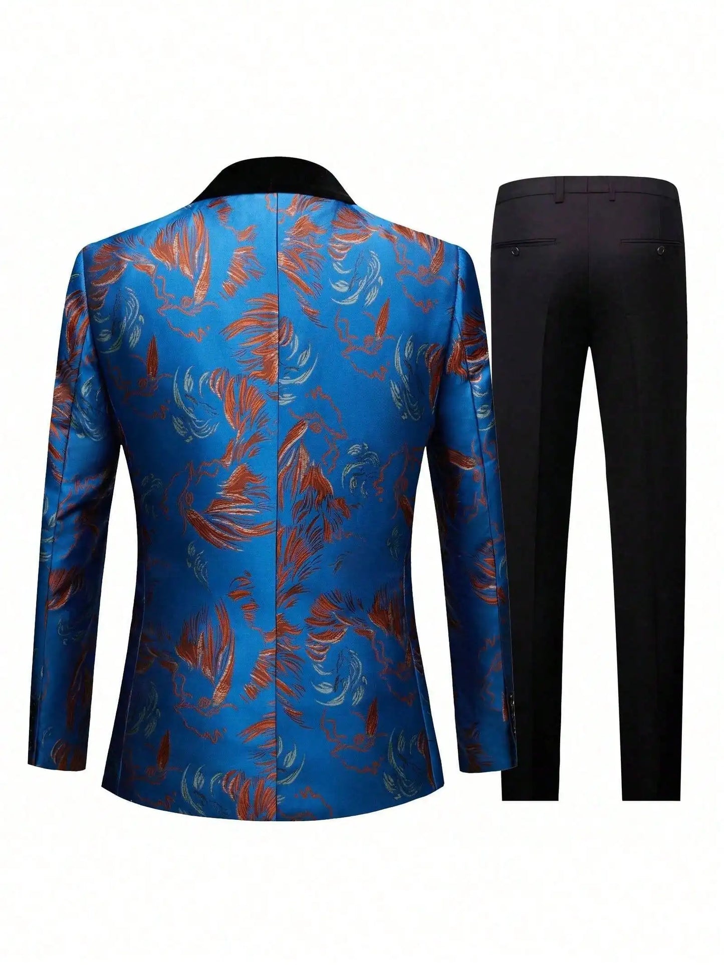 Men's three-piece regular-cut suit set, including a suit jacket, vest, and pants, suitable for wedding banquets and other formal