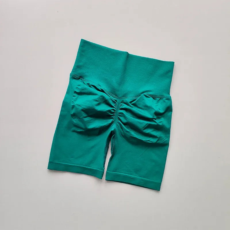 Summer Women's Yoga Shorts High Waist Fitness Workout Shorts  Sexy Booty Sport Shorts Soft Gym Shorts Running Cycling Shorts