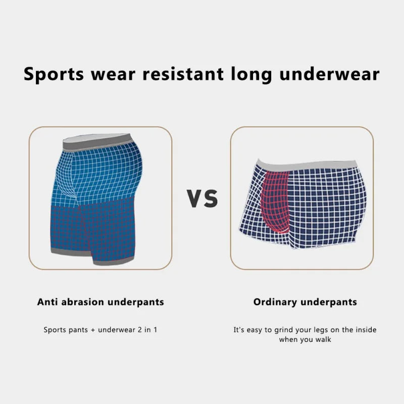 Men's Running Shorts Boxers Shorts pants Modal Underwear Ice Silk Panties Man Breathable Pouch Middle Long Leg Sports Underpants