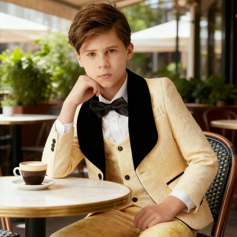 Boy Suits Formal Suit for Boy Costume Boys' white jacquard suit Flower Boys Formal Suit Kids Wedding suit Tuxedo