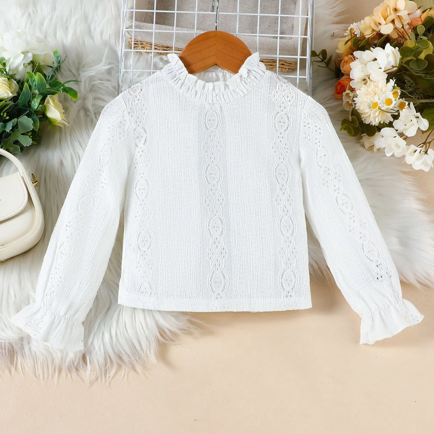 Baby Girl Spring and Autumn High Neck Long sleeved Dress 3 Pcs Set Vest+Base Coat+Short Skirt Children Clothing Age For 2-7 Year