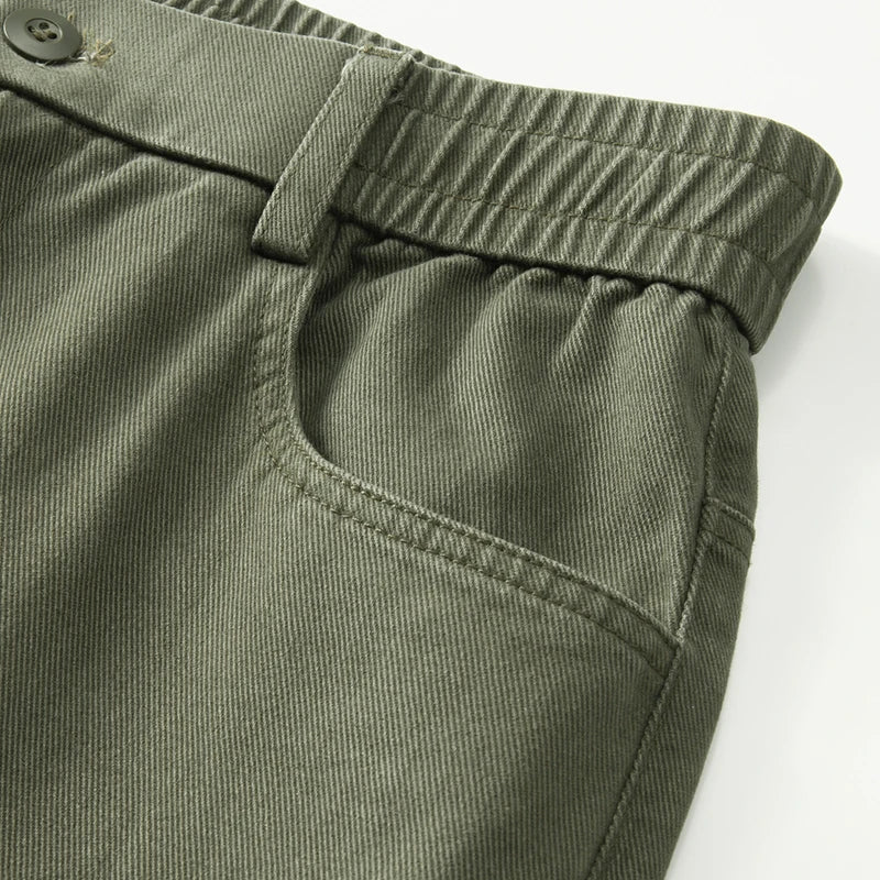 100% Cotton Men's Baggy Wide-leg Pants Soft Breathable Loose Straight Casual Trousers Spring Autumn Fashion Korean Streetwear