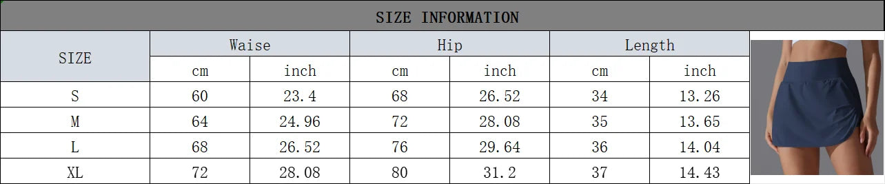 Outdoor Sports Yoga Skirt Badminton Tennis Skirt High Waist Breathable Sweat Skirt Active Athletic Yoga Fitness Skirt Short