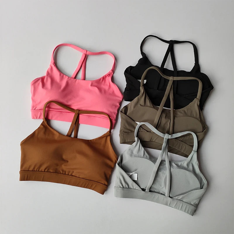 Women's Sexy Back Sports Bra Top Push-Up Yoga Underwear Fitness Crop Top Workout Yoga Top Soft Beauty Back Bras Gym Underwear
