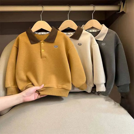 Autumn Boys Sweater Kids Long-Sleeved Pullover Spring  New Children's Fashion Loose Tops Teens  Letter  Casual Jumper 2-8 Years