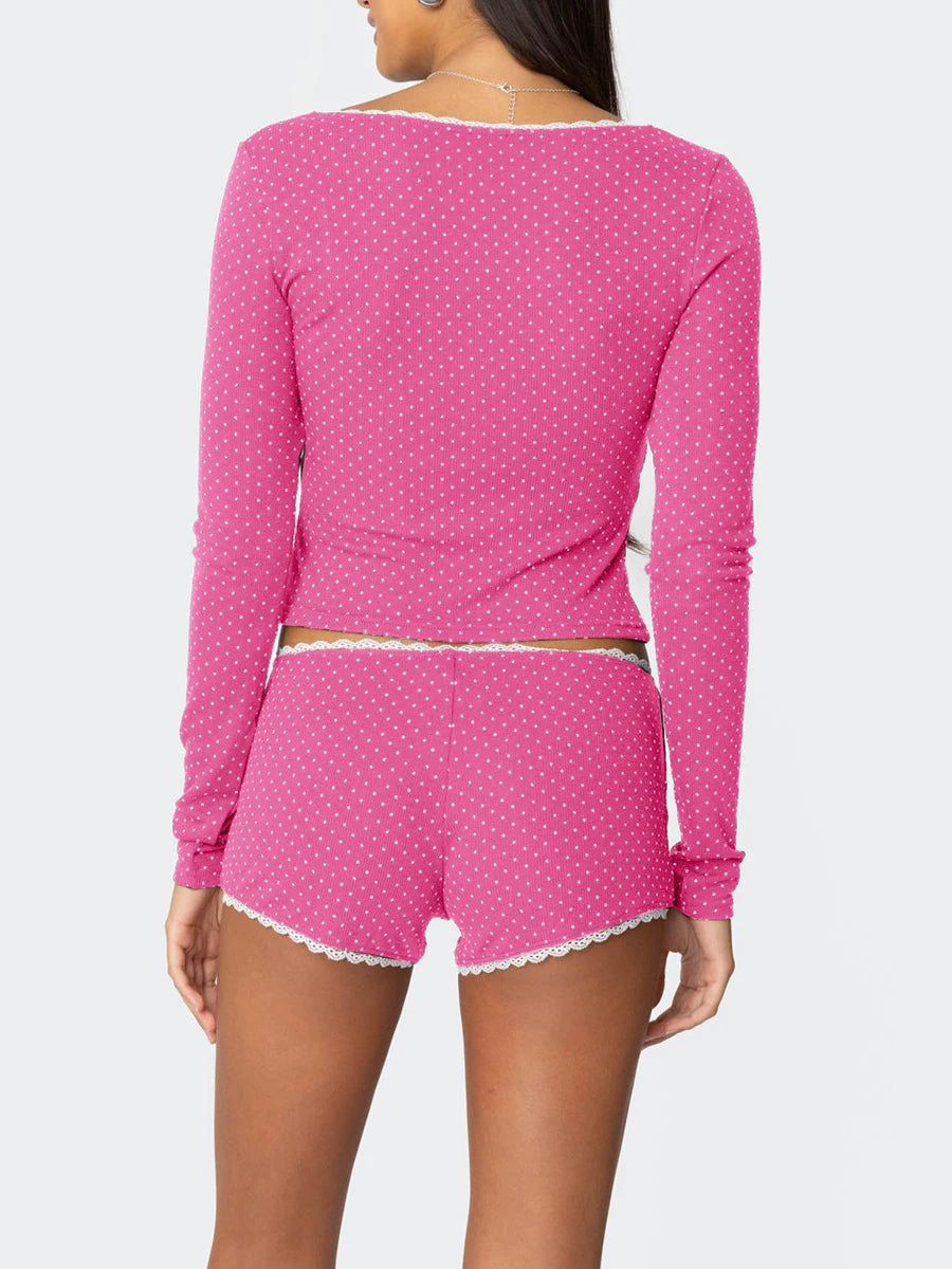 Women s 2PCS Lounge Set Short Sleeve V-Neck Floral Print Blouse and Pants Pajama Set Casual Sleepwear Outfit