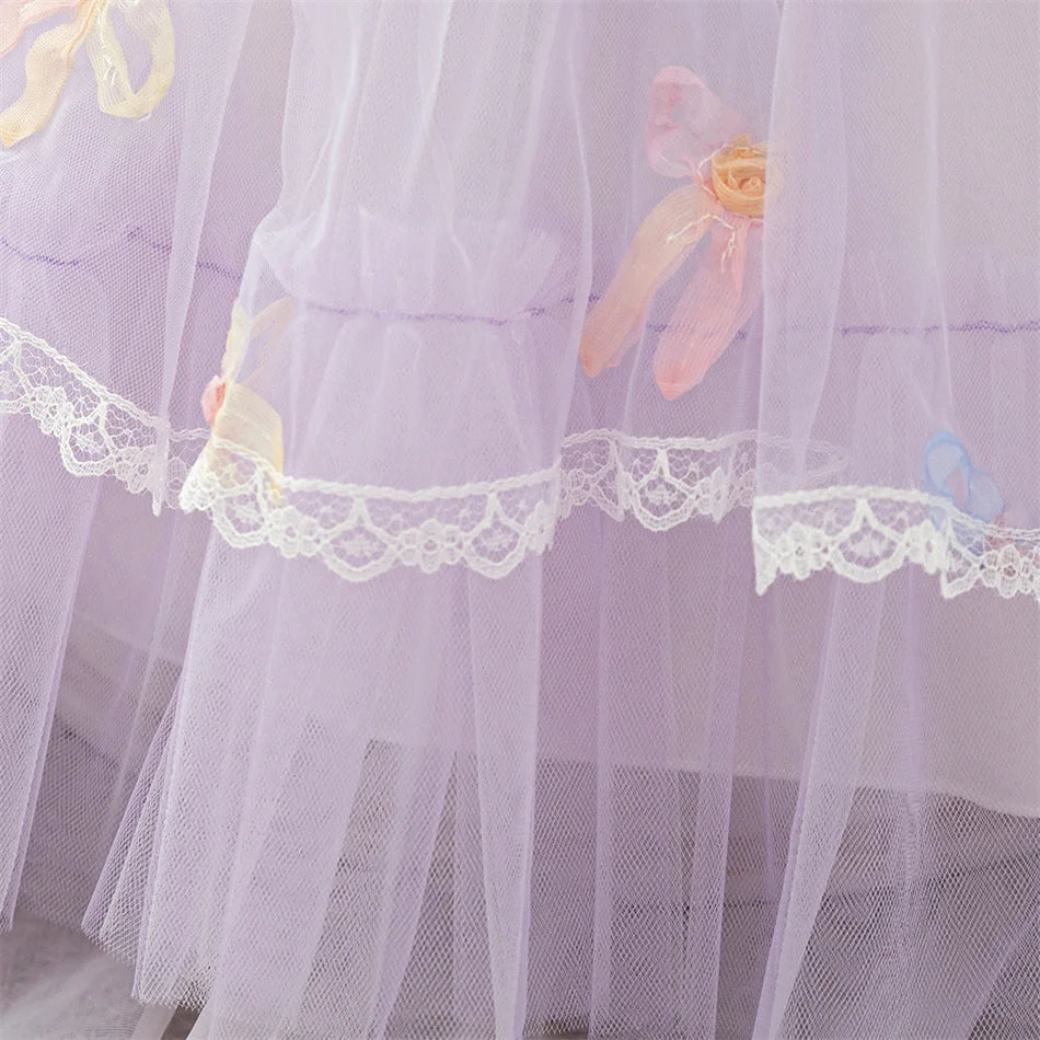 Snow White Rapunzel Sofia Purple Princess Dress Toddler Cosplay Halloween Carnival Party Mesh Gown Girls Birthday Bow Vestidos